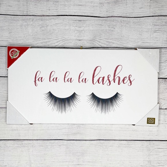 NEW! Colleen Karis DesignsPink Glitter Fa la la la lashes Canvas Print 12x24